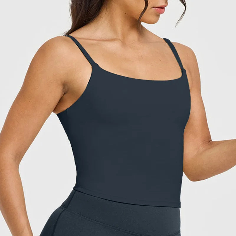 Women's Yoga Sports Vest Built-in Bra with Chest Pad, Beautiful Back Suspenders, Running Fitness Tank Top for Gym - Zenflow Active