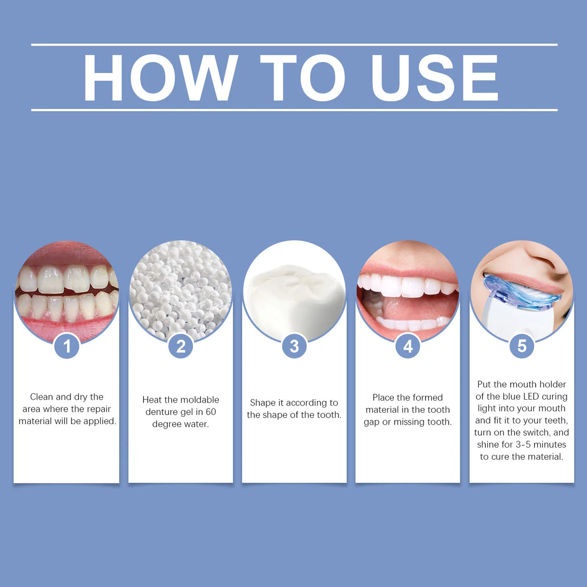 2 in 1 Teeth Whitening Kit with Blue LED Light - Zenflow Active