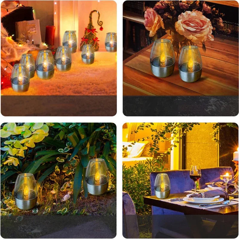 LED Solar Candles Light Flameless Rechargeable Night Light For Garden Decor Outdoor Waterproof Solar Candles Lamp - Zenflow Active