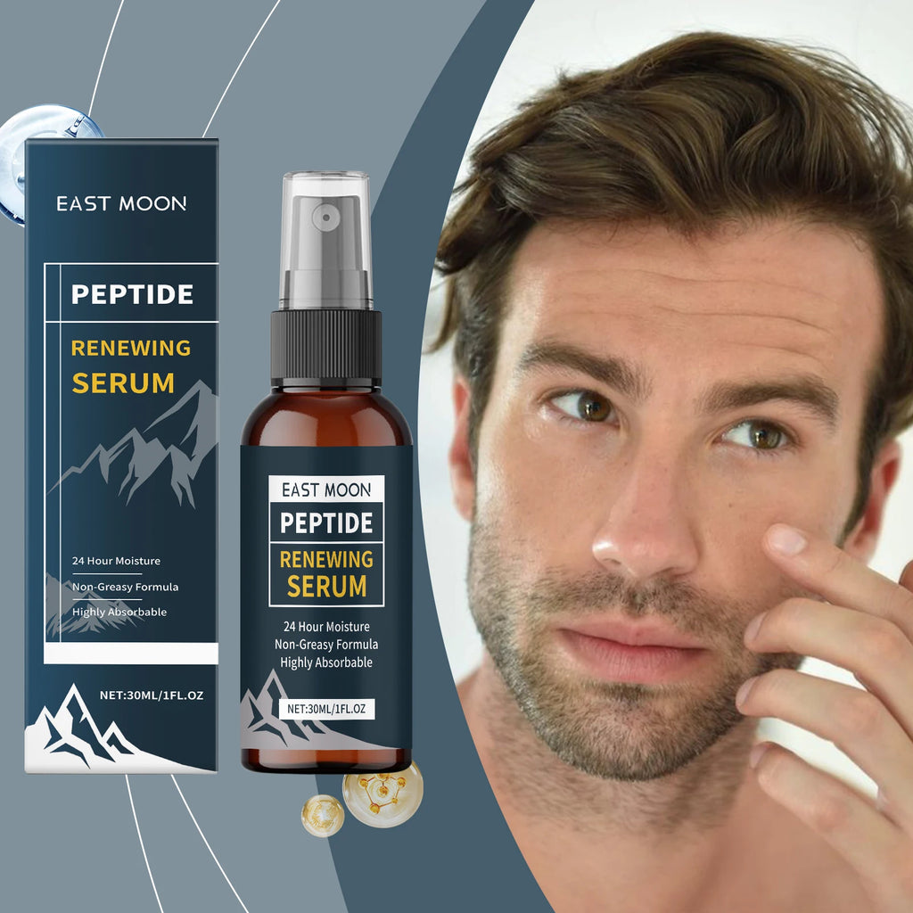 Men's Hydrating Renewing Face Serum Spray with Hyaluronic Acid & Peptides, 30ml - Zenflow Active