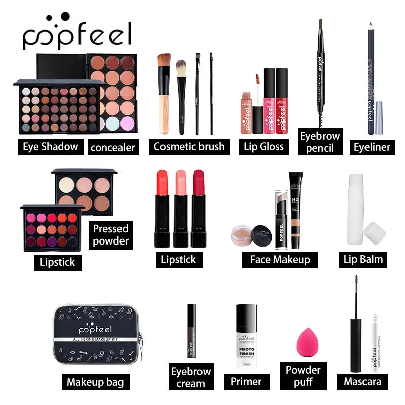 POPFEEL All In One Makeup Kit Full Kit Set, All in One Makeup Sets Include Eyebrow Eyeliner Eyeshadow - Zenflow Active