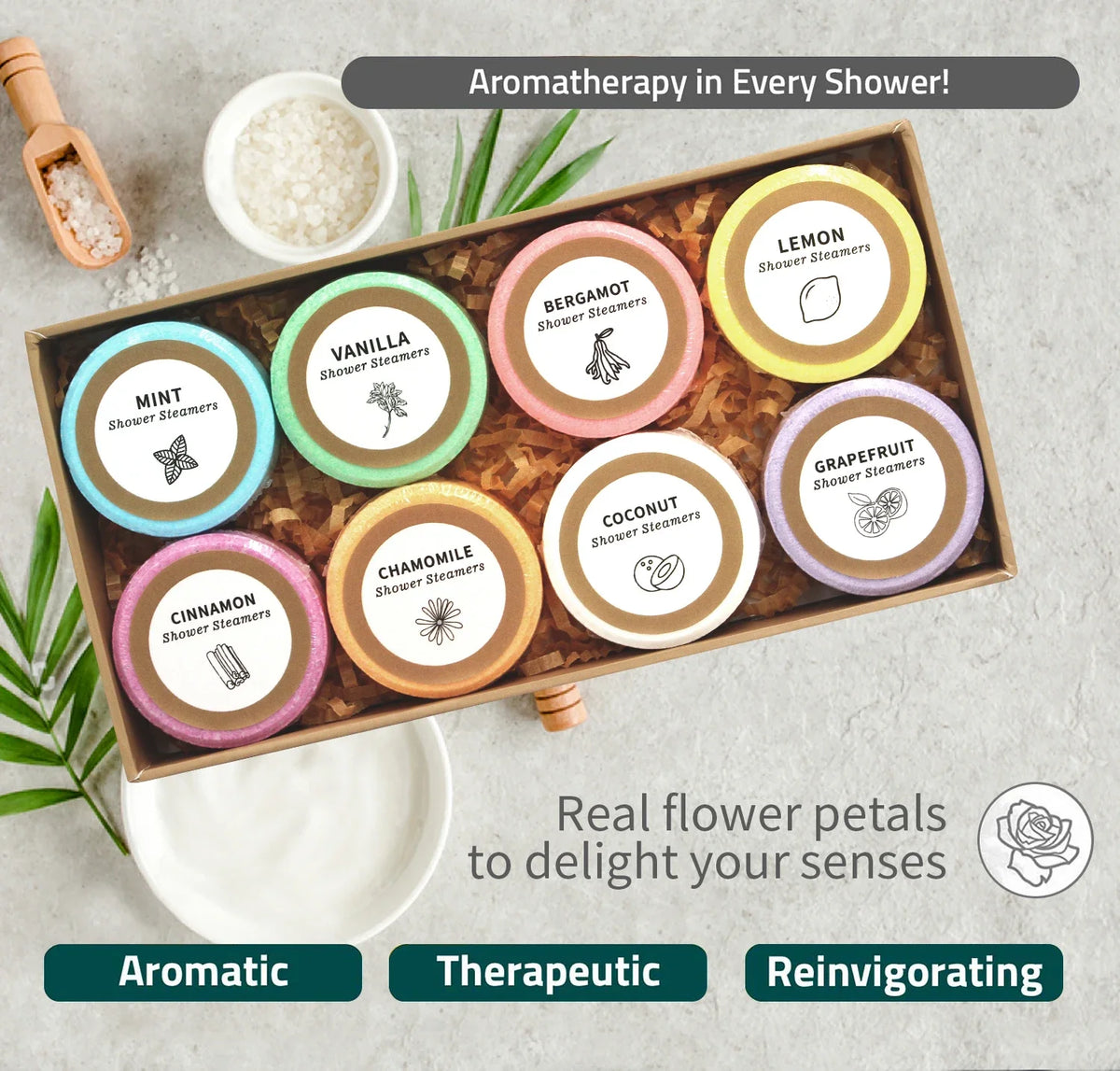 Shower Steamers 8-Pack | Essential Oil Shower Bombs for Relaxation & Self-Care - Zenflow Active