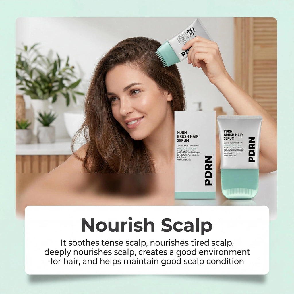 PDRN Scalp & Hair Serum with Built-In Massage Brush - 100ml Anti Hair Loss Treatment Zenflow Active