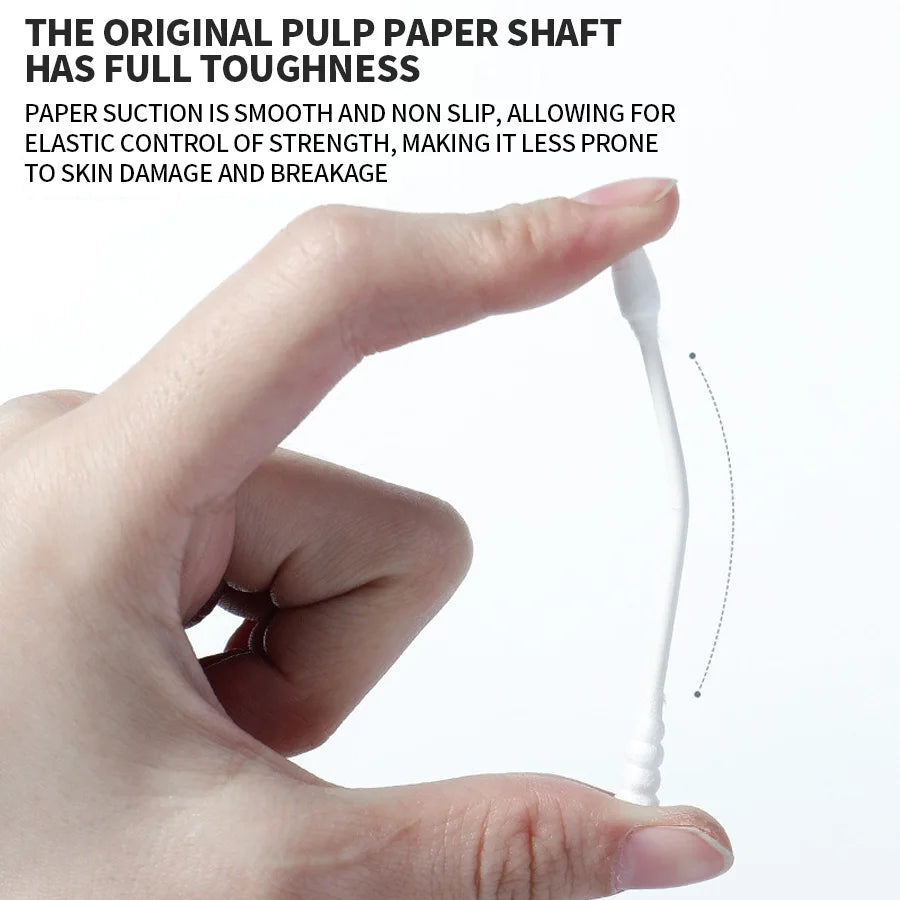 Double-Ended Cotton Swabs - 200 Pack Soft Makeup & Cleaning Buds Zenflow Active