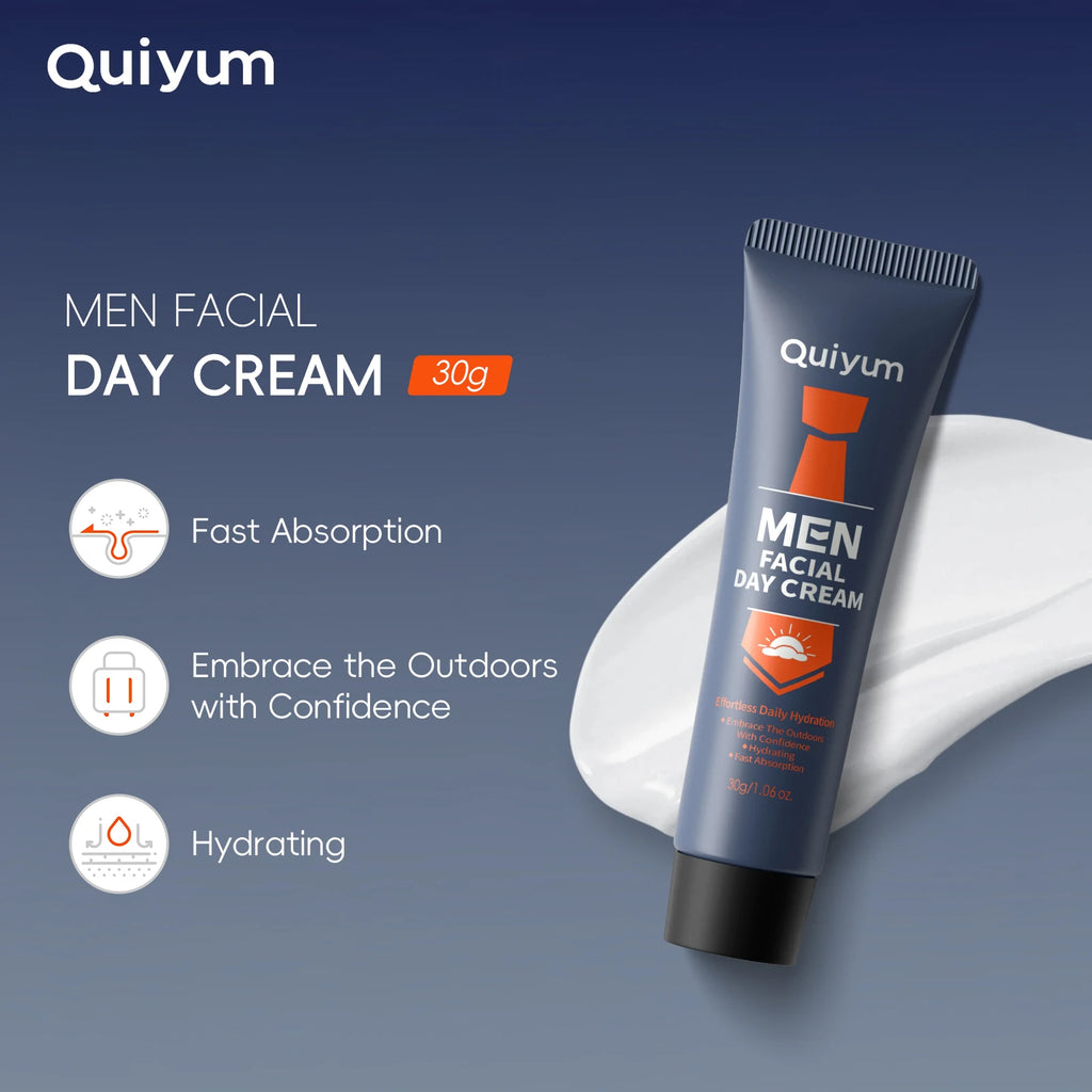 Quiyum Men's Hydrating Day Cream with Ceramides & Hyaluronic Acid, 30g - Zenflow Active