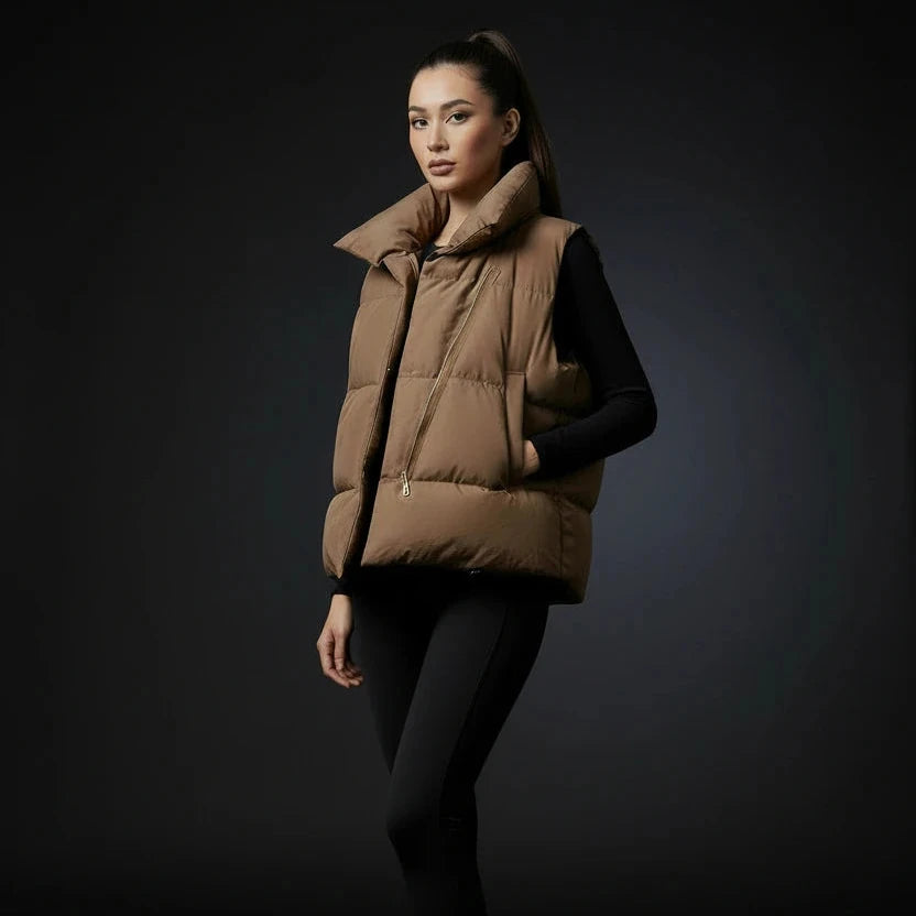 Longline Padded Sleeveless Vest With Adjustable Waist Zenflow Active
