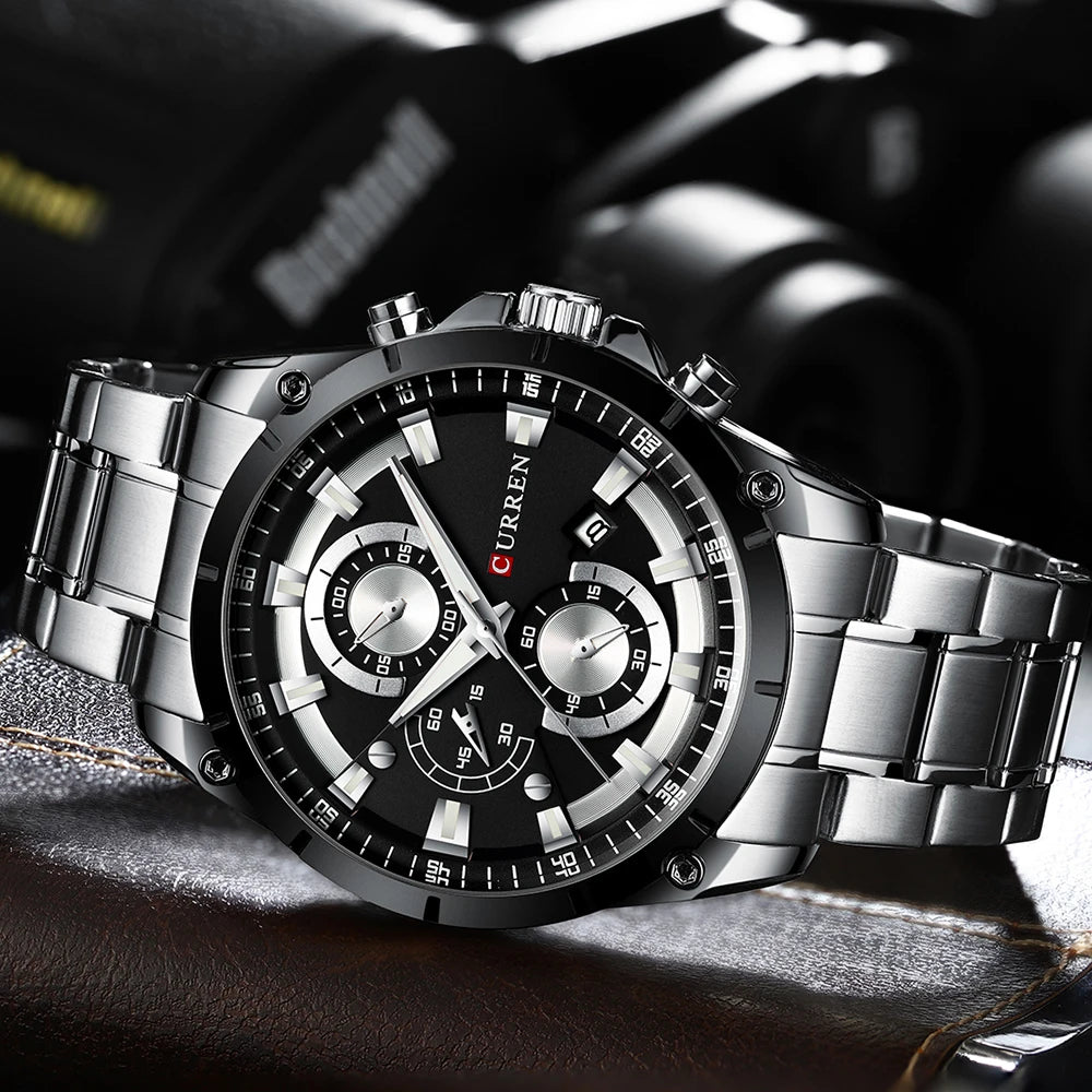 CURREN Men's Watch Luxury Business, Automatic Date, Casual Waterproof Watch Relogio Masculino - Zenflow Active