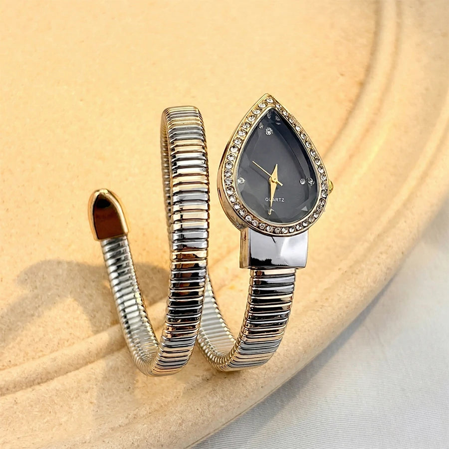 Elegant Ladies' Water - Drop Headed Watch with Snake - shaped Band - Zenflow Active