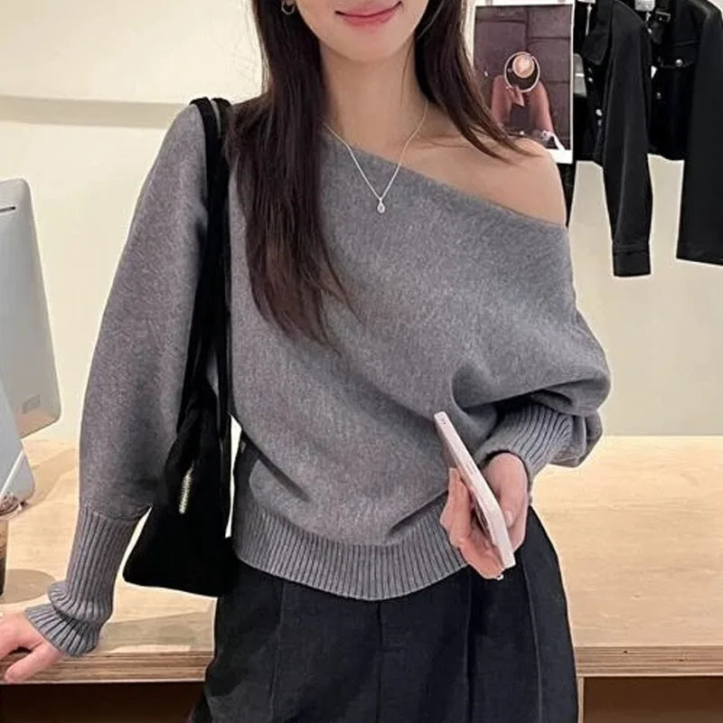 Women’s Slash-Neck Knit Sweater Zenflow Active