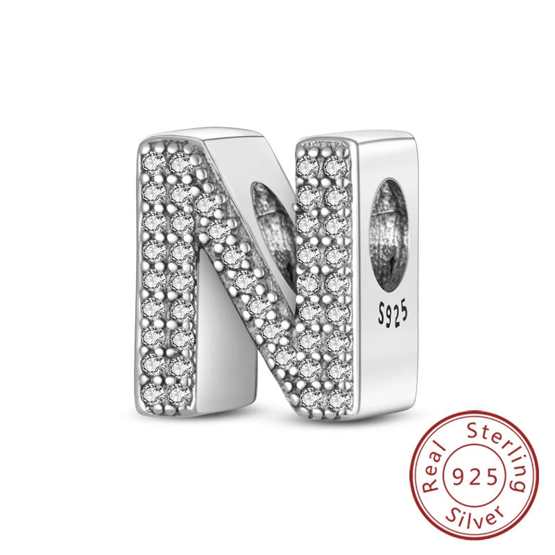 Charms Fit Original Bracelet A-Z Alphabet Charms Beads 925 Sterling Silver 26 Letters Charm for Women Girl DIY Fine Jewelry Gift - Zenflow Active