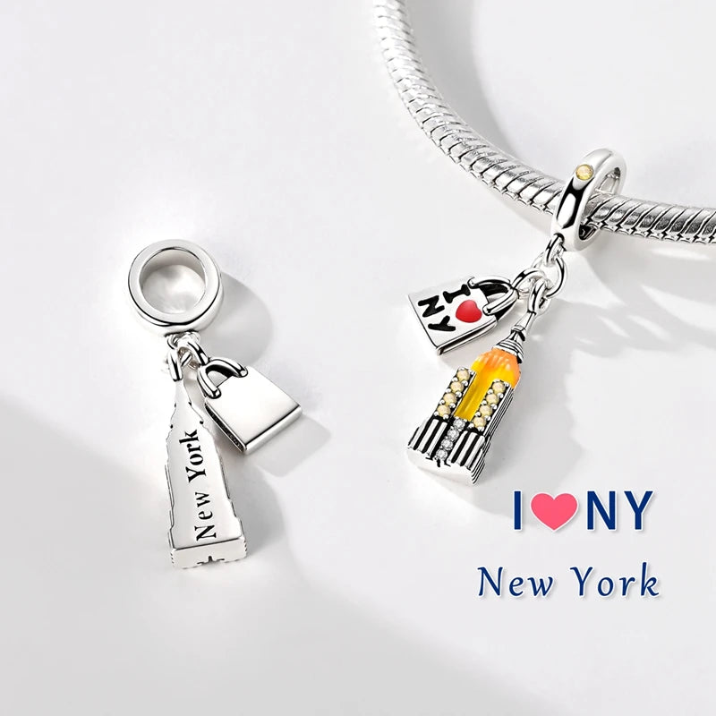 Fit Original Bracelet Charms DIY 925 Silver Tokyo Paris Rome Vienna Constructions Charm Beads Spring Festival Jewelry Gift - Zenflow Active