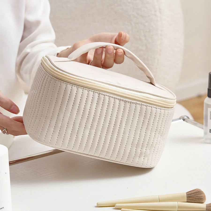 Portable PU Leather Makeup Organiser Case — Travel Toiletry Bag - Zenflow Active