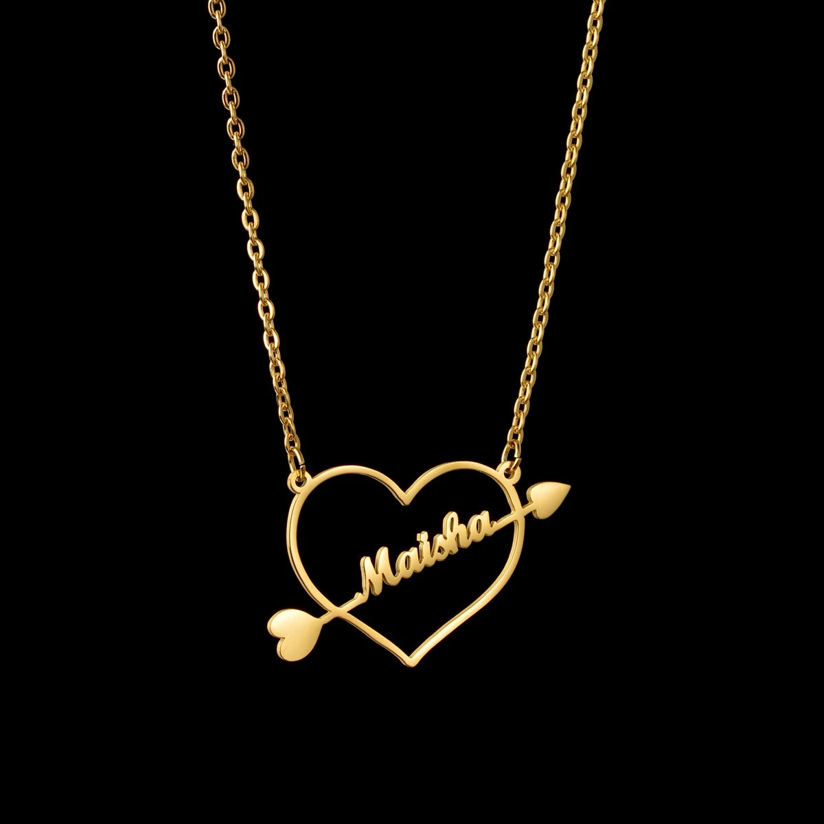 Haiyufly Custom Name Heart Necklace for Women Stainless Steel Jewellery Choker Chains Personalized Couple Valentine's Day Gift - Zenflow Active