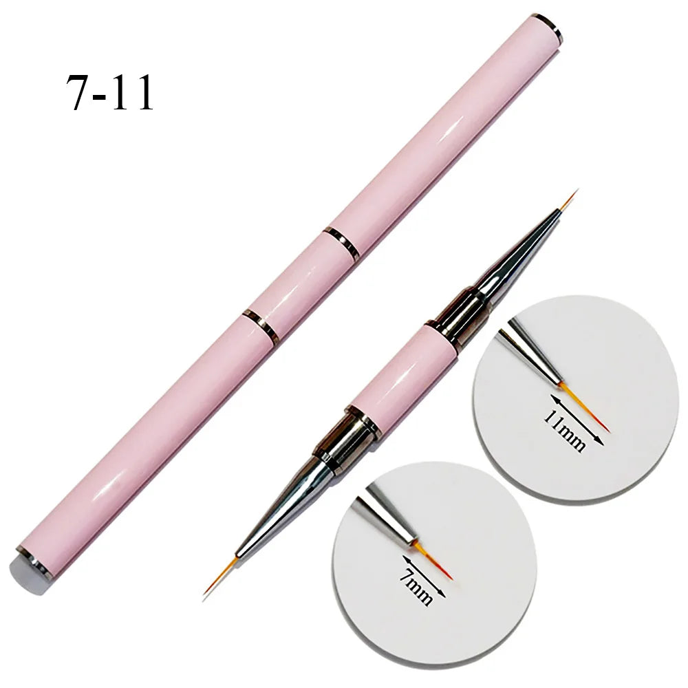 Double-Head Nail Art Liner Brush – Nylon, for Florals, Lines & Gel Painting | Single Brush - Zenflow Active