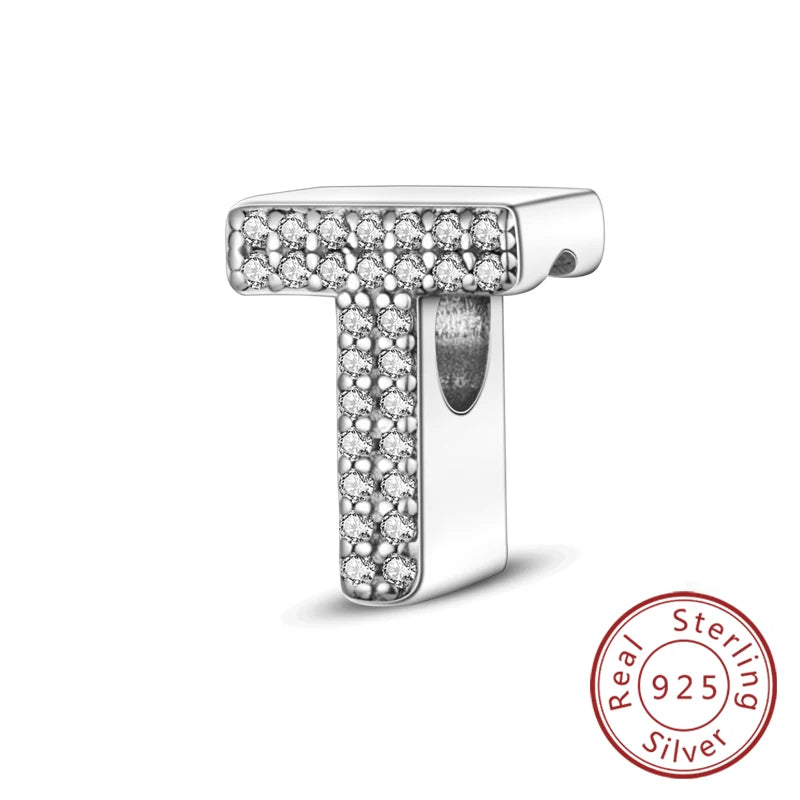 Charms Fit Original Bracelet A-Z Alphabet Charms Beads 925 Sterling Silver 26 Letters Charm for Women Girl DIY Fine Jewelry Gift - Zenflow Active