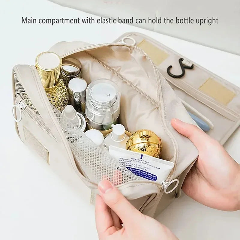 Waterproof Hanging Makeup Organiser — Travel Toiletry Bag with Hook - Zenflow Active