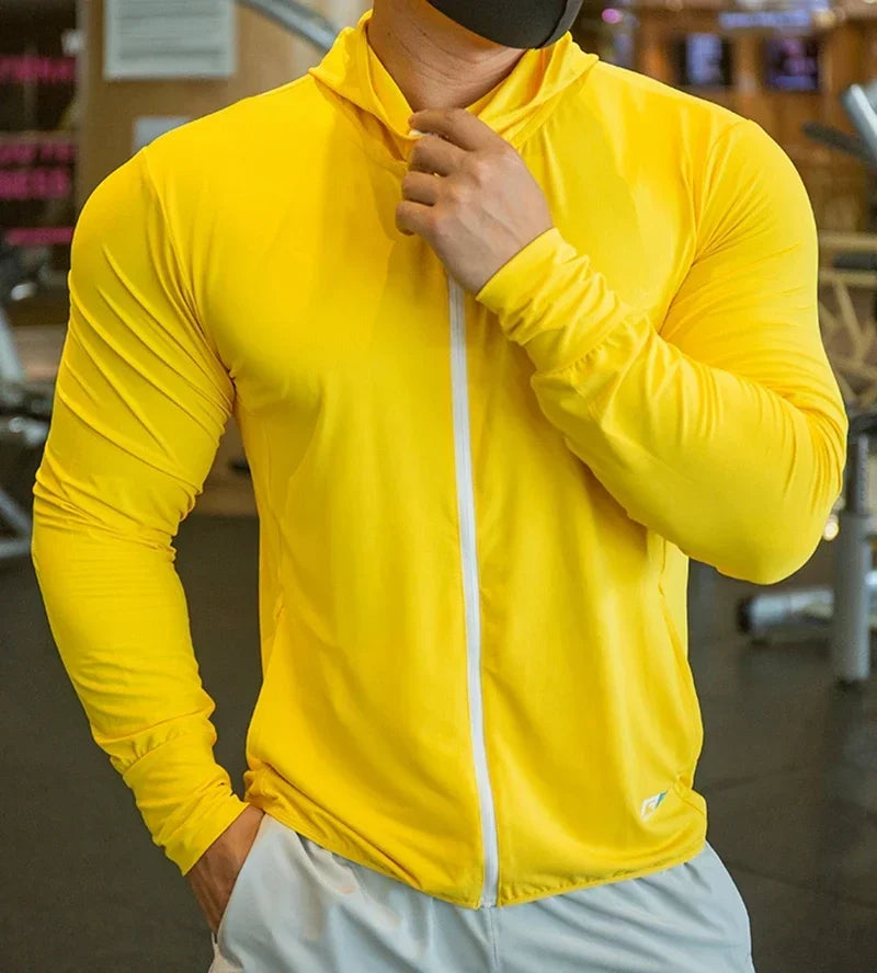 Men's Hooded Sport Tracksuit Top | Gym Running Sweatshirt - Zenflow Active