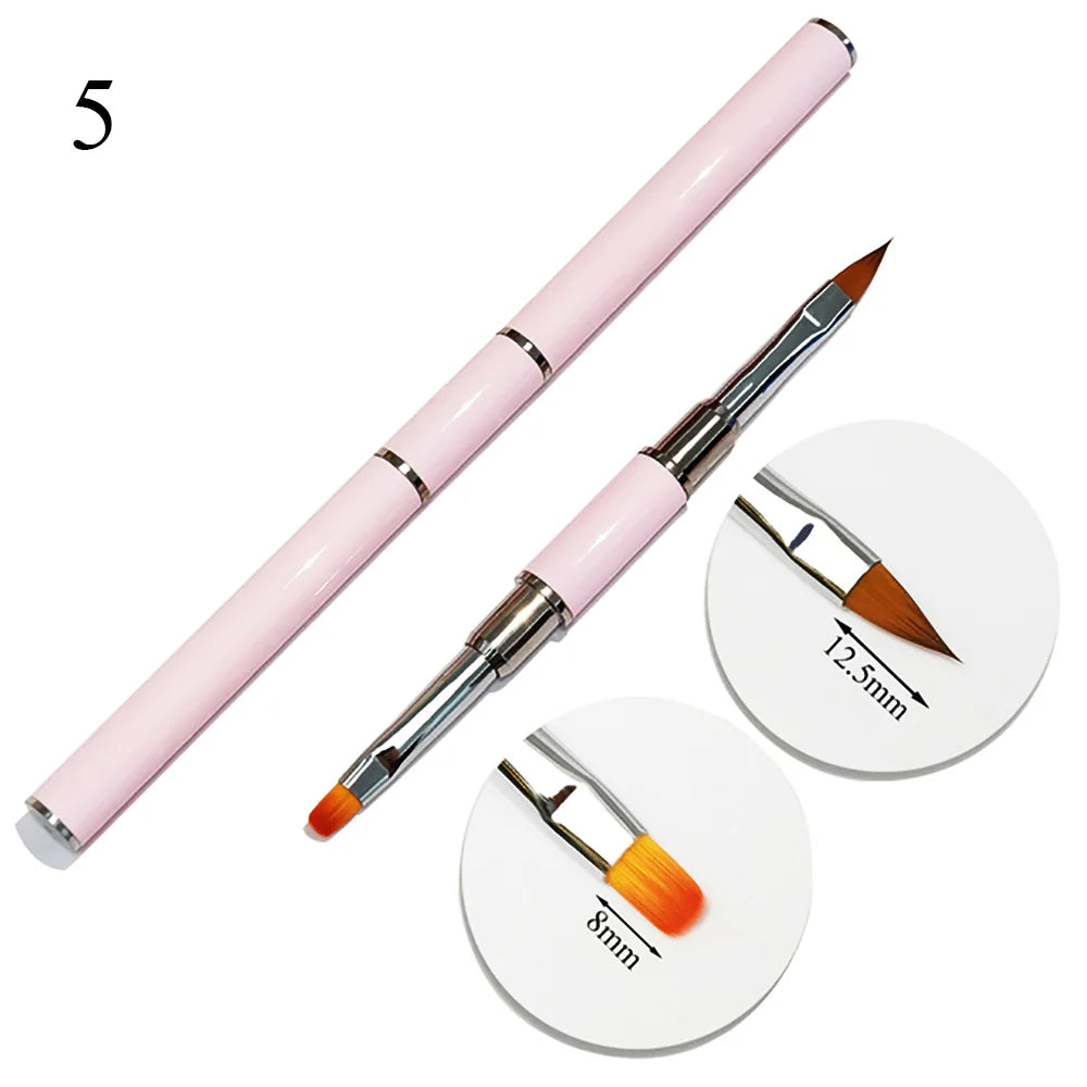 Double-Head Nail Art Liner Brush – Nylon, for Florals, Lines & Gel Painting | Single Brush - Zenflow Active