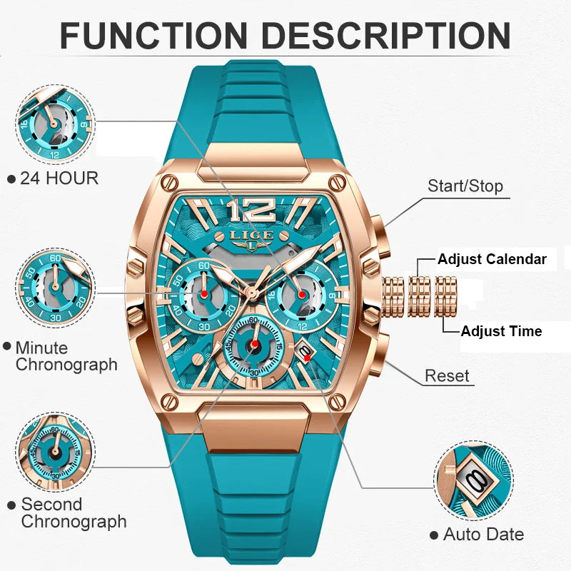 LIGE Men's Chronograph Sports Watch - Zenflow Active