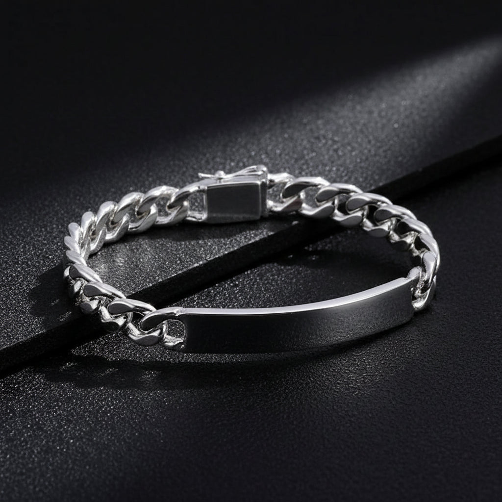 Charm 925 sterling silver design 10MM Men's chain Geometric Bracelet - Zenflow Active