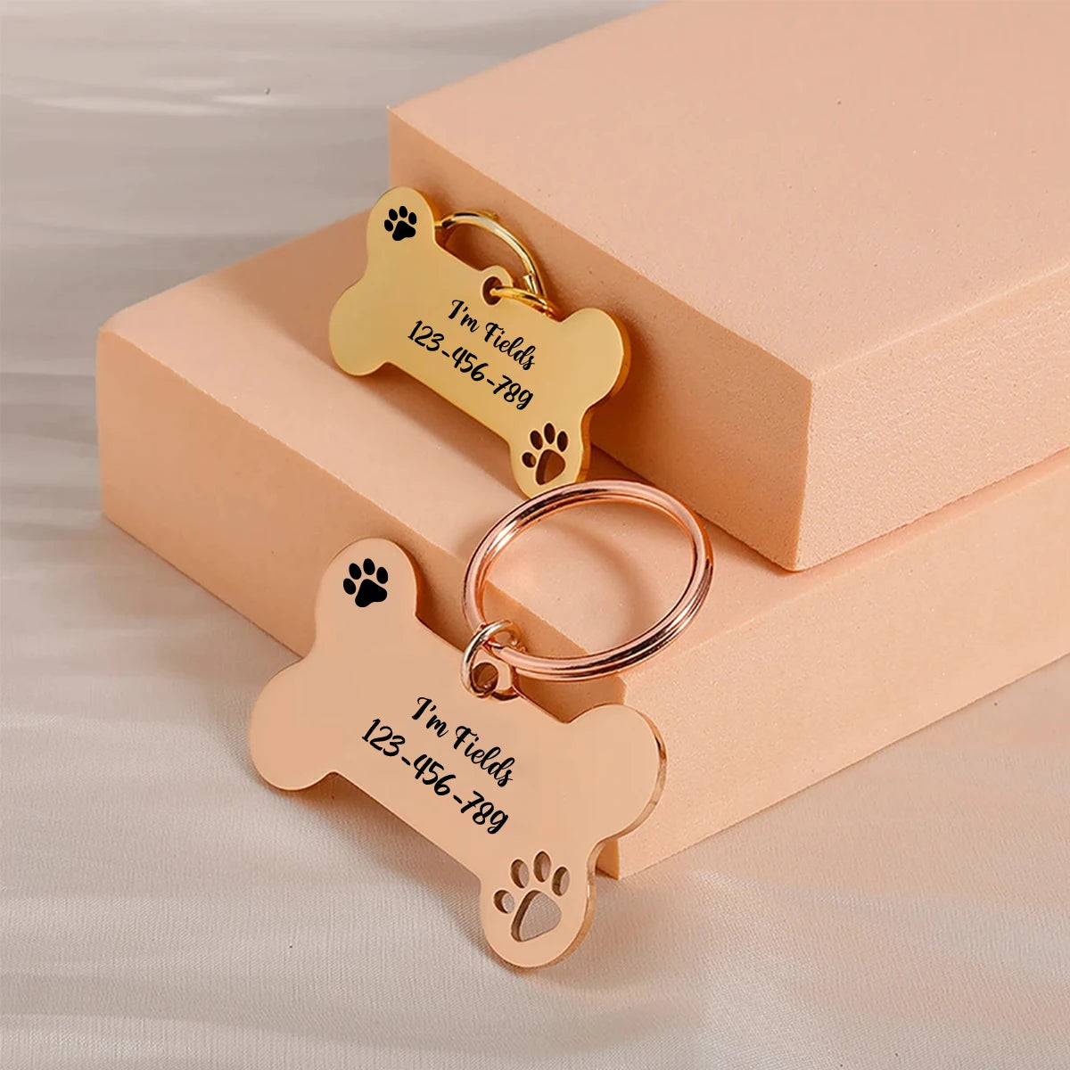 Personalised Bone-Shaped Dog Tag | Custom Engraved Stainless Steel Pet ID Tag - Zenflow Active