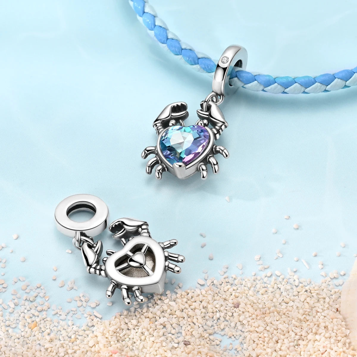 Charms Original 925 Silver Blue Beads Fit Bracelet Pendant Diy For Woman Fine Jewelry - Zenflow Active