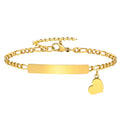 Free Personalized Custom Heart Bracelets for Women Men, Engraving Name Date ID Couple Bracelet for Lover, Valentine's Day Gift - Zenflow Active