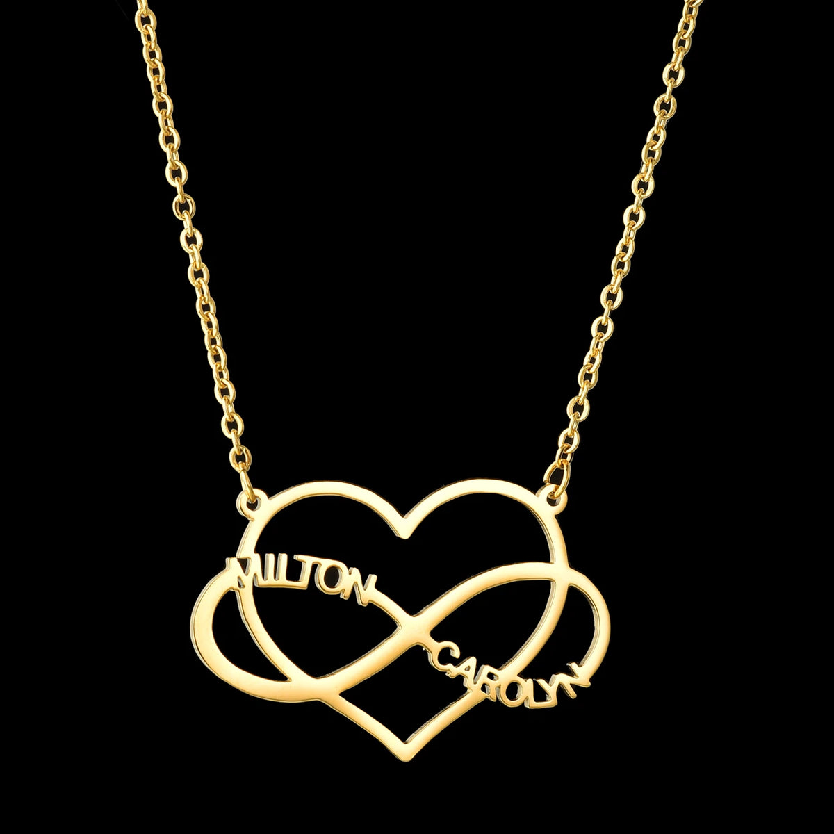 Haiyufly Custom Name Heart Necklace for Women Stainless Steel Jewellery Choker Chains Personalized Couple Valentine's Day Gift - Zenflow Active