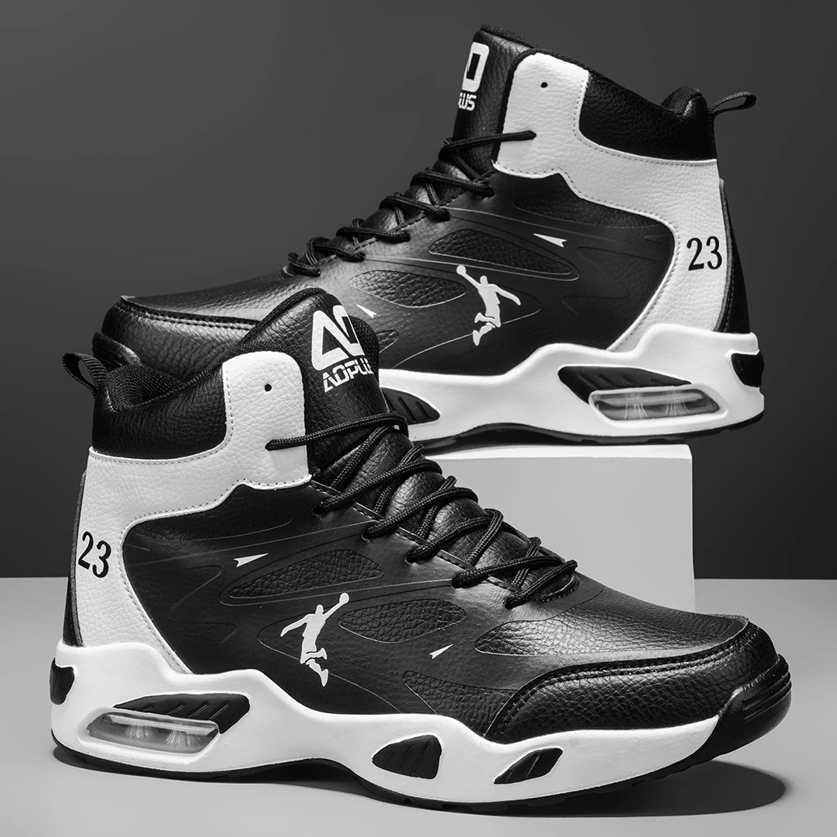 Men's High-Top Air-Cushion Basketball Shoes | Breathable Non-Slip Outdoor Sneakers - Zenflow Active