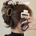 Square Hair Claw Clips — Elegant Lightweight 4-Pack for Women - Zenflow Active