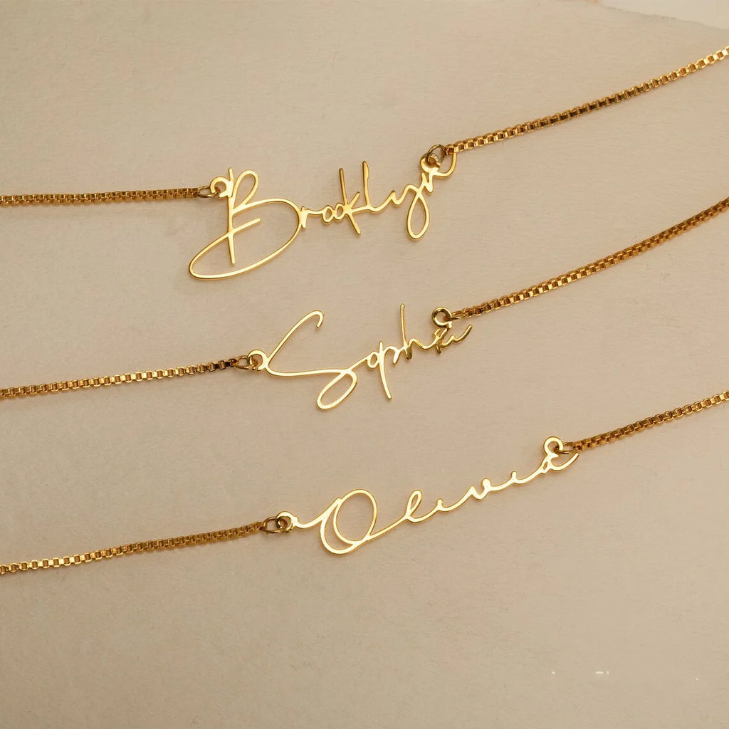 Personalised Gold Name Necklace with Box Chain Custom Name Necklace Handmade Jewellery Personalised Birthday Gift for Her Mom - Zenflow Active