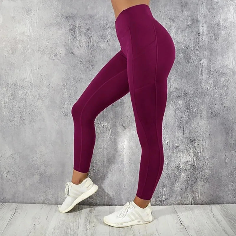 Yoga Fitness Women Leggings High Waist Tights with Pocket Gym Workout Running Stretchy - Zenflow Active