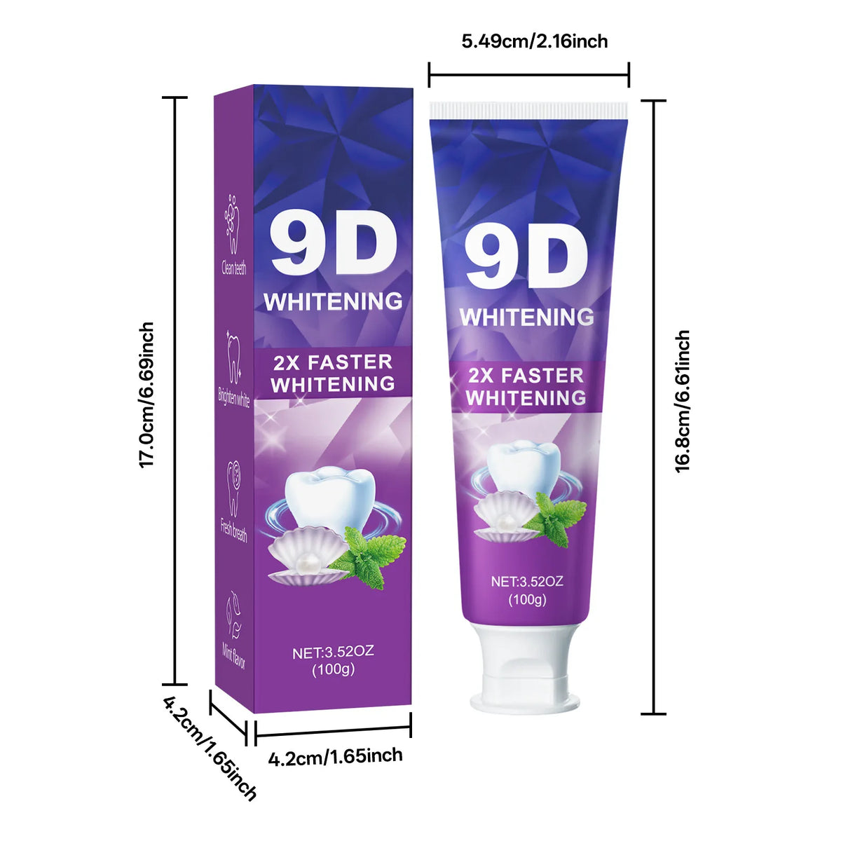 9D 5DPurple Teeth Whitening Toothpaste - Zenflow Active