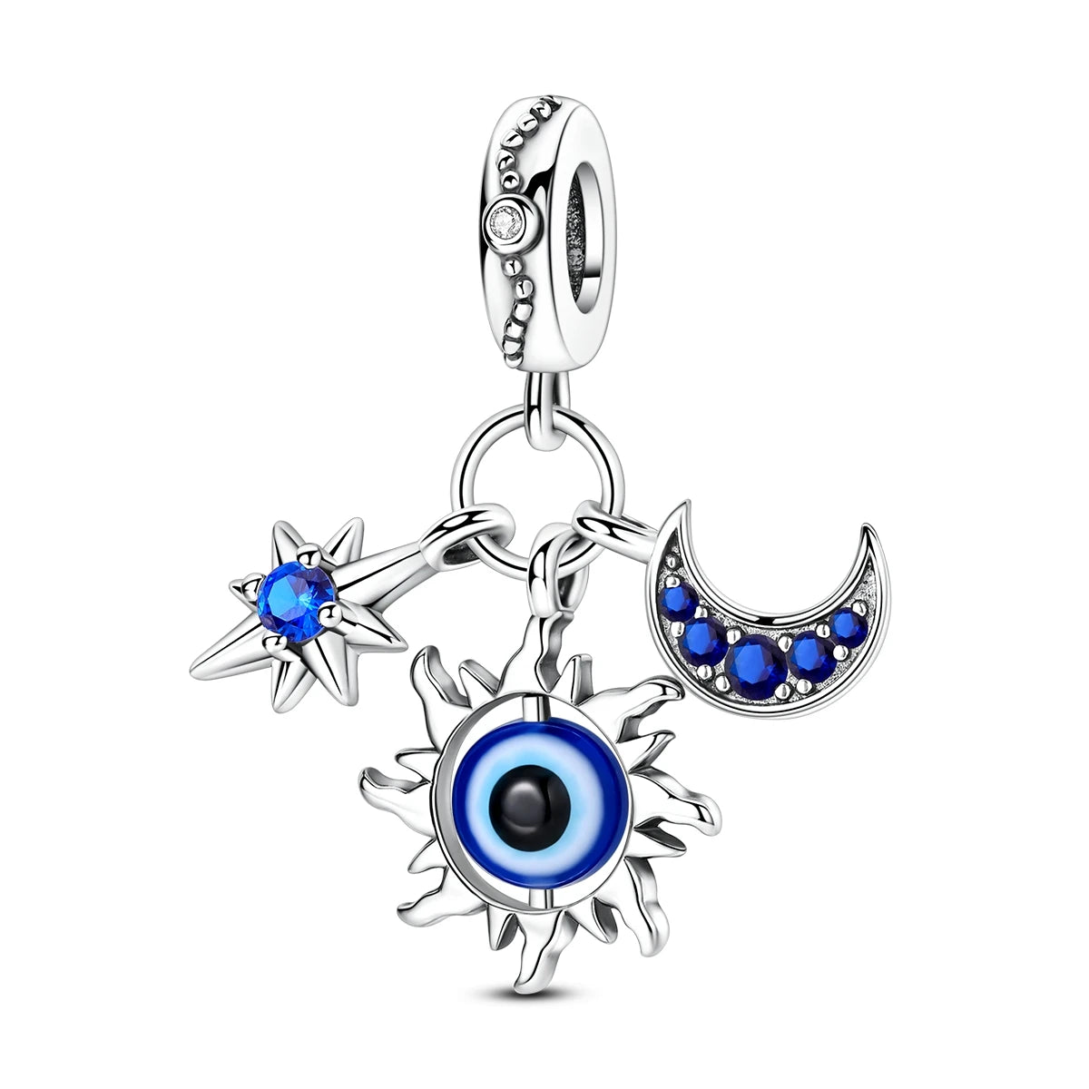 Charms Original 925 Silver Blue Beads Fit Bracelet Pendant Diy For Woman Fine Jewelry - Zenflow Active