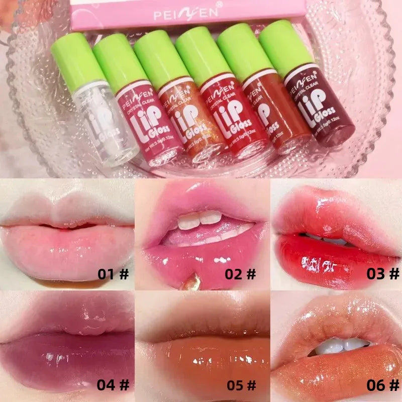 Glass Mirror Lip Gloss Set — 6 Shades, Hydrating & Long-Lasting - Zenflow Active