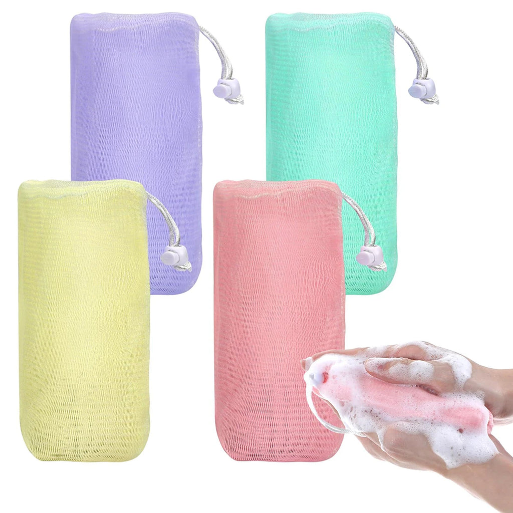 Soap Mesh Foam Net Bag | Lather & Exfoliating Pouch for Soap, Body Wash & Cleanser - Zenflow Active