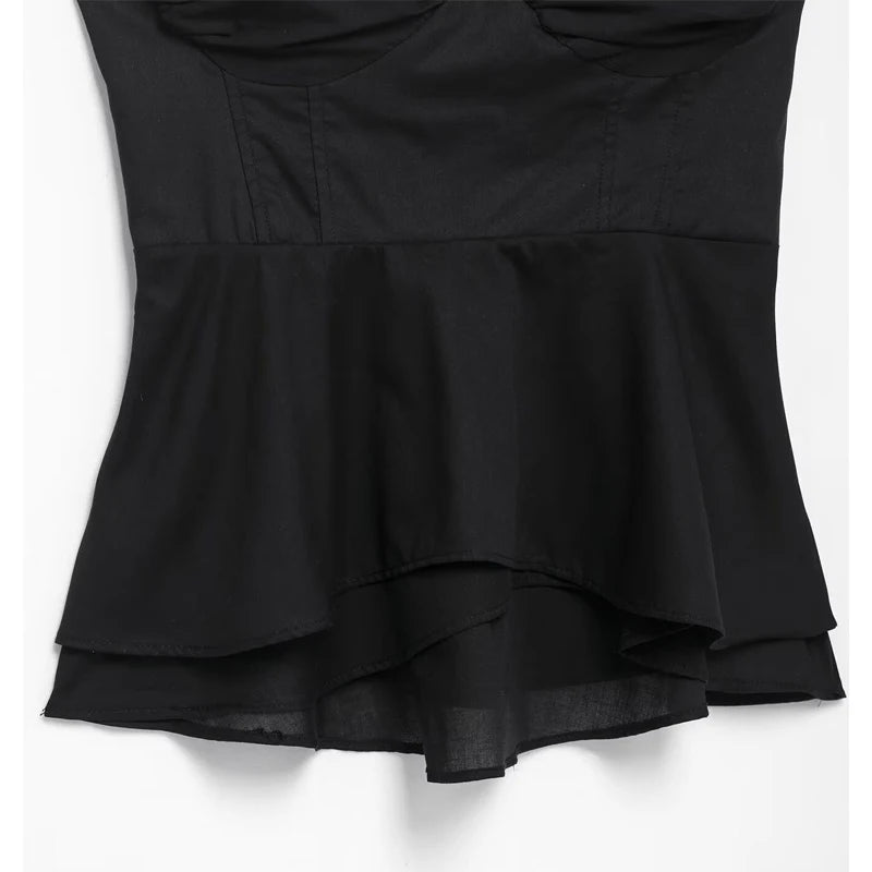 Women's Black Backless Corset Crop Top Zenflow Active