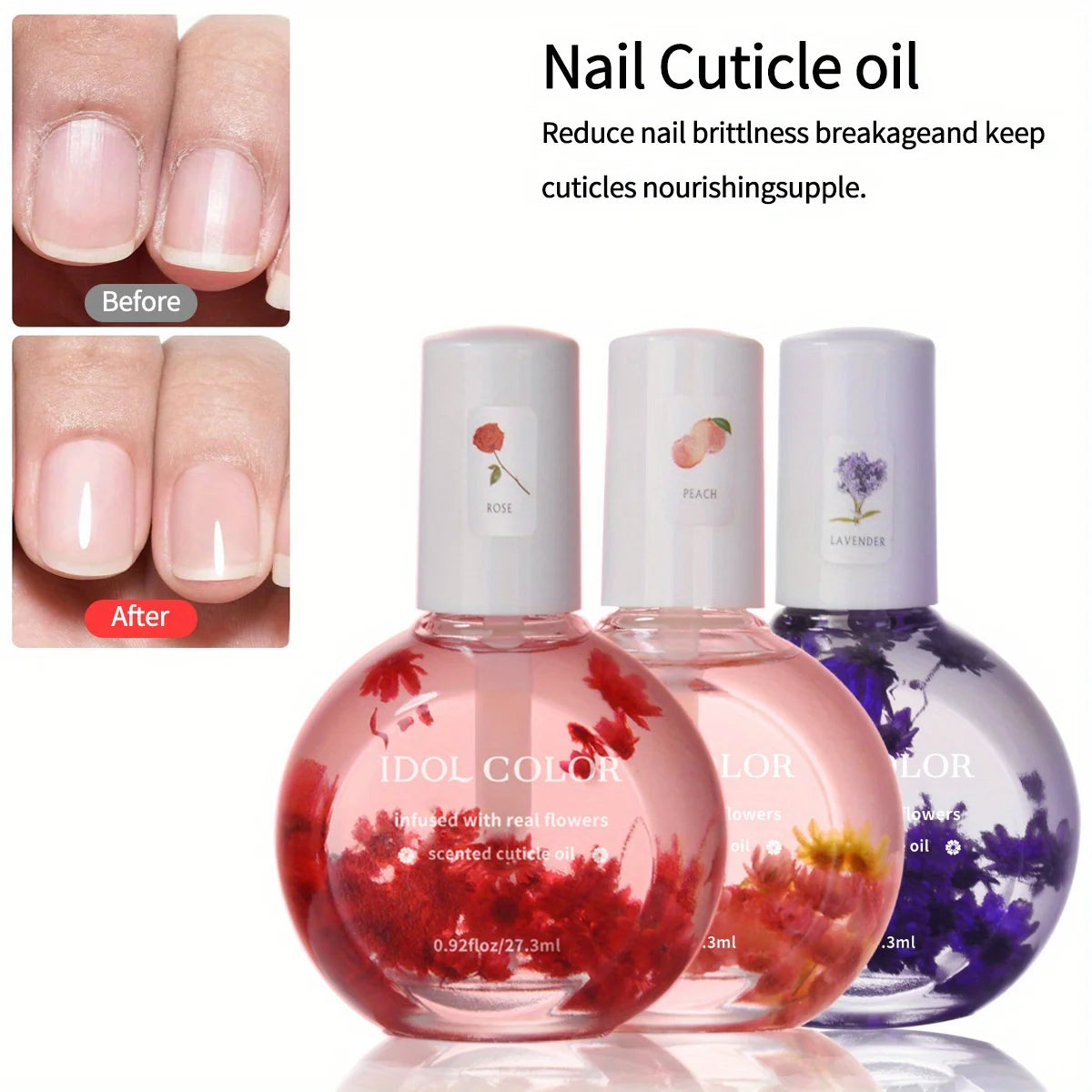 Dried Flower Cuticle Nutrition Oil – Nourishing Nail Treatment with Jojoba, Almond & Avocado | 27ml - Zenflow Active
