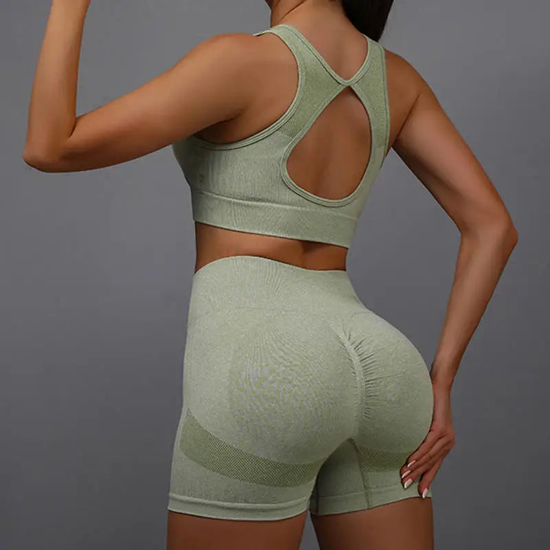 Women's Yoga Workout Set - Fitness Vest With Sports Shorts Running Yoga Suit Exercise Underwear Sportswear - Zenflow Active