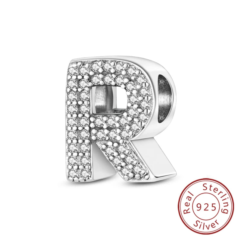 Charms Fit Original Bracelet A-Z Alphabet Charms Beads 925 Sterling Silver 26 Letters Charm for Women Girl DIY Fine Jewelry Gift - Zenflow Active