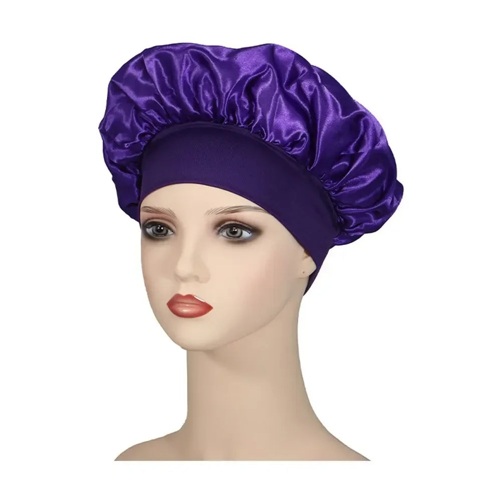 Women Satin Night Hair Cap High Stretch Sleeping Hat Chemotherapy Cap Hair Protection Bonnet Unisex Sleep Cap - Zenflow Active
