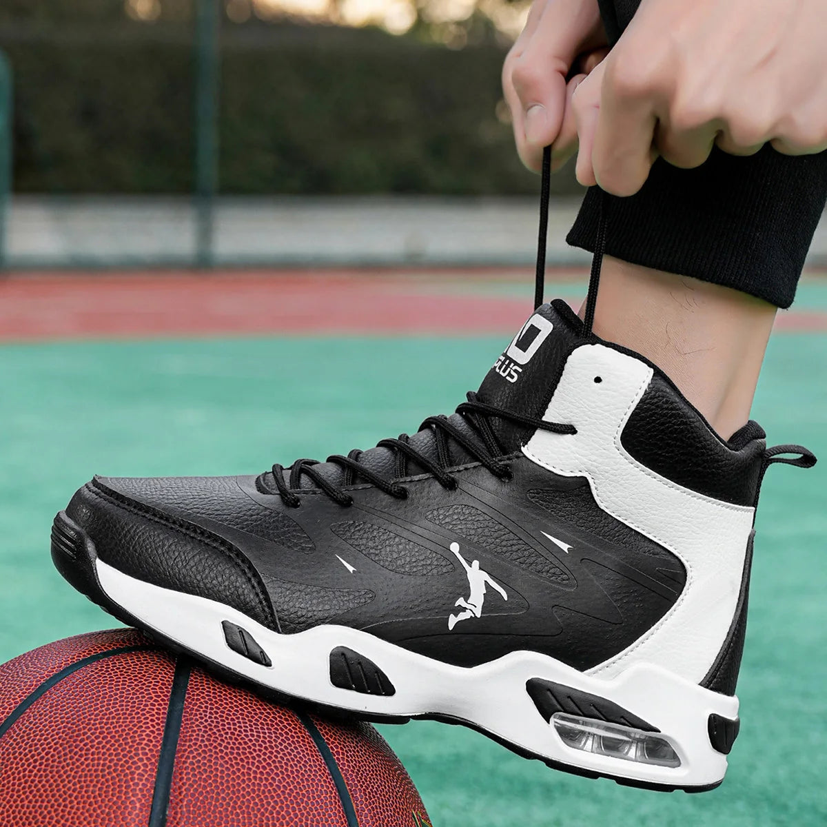Men's High-Top Air-Cushion Basketball Shoes | Breathable Non-Slip Outdoor Sneakers - Zenflow Active