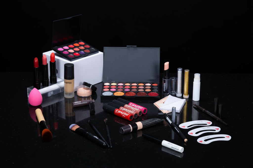 All in One Makeup Kit Full Makeup Kit Gift for Women Teen Girl Nude Eyeshadow Foundation Primer Brush Nude Lipgloss - Zenflow Active