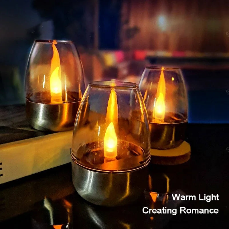 LED Solar Candles Light Flameless Rechargeable Night Light For Garden Decor Outdoor Waterproof Solar Candles Lamp - Zenflow Active