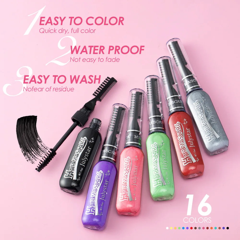 8 Colour Hair Mascara Set, Bold Multi-Shade Lashes for Party Looks - Zenflow Active