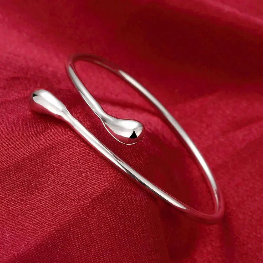 Charm Bracelet 925 Sterling Silver Bracelets for Women fine Water droplets bangles lady Fashion Wedding Party Christmas Gift Jewelry - Zenflow Active