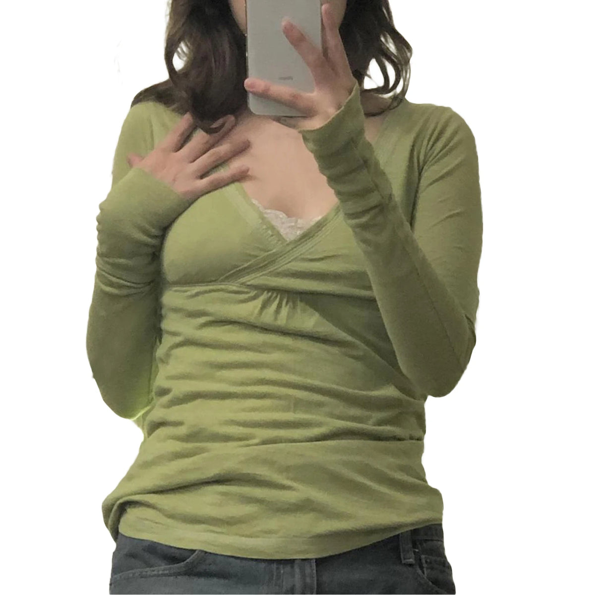 Women’s Slim-Fit V-Neck Long-Sleeve Top Zenflow Active