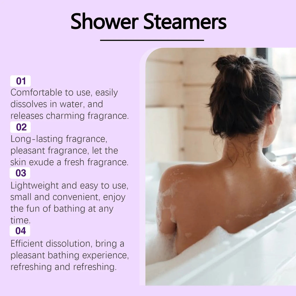 Rose & Lavender Aromatherapy Bath Bomb Set | Shower Steamer & Bath Fizz – 240g - Zenflow Active