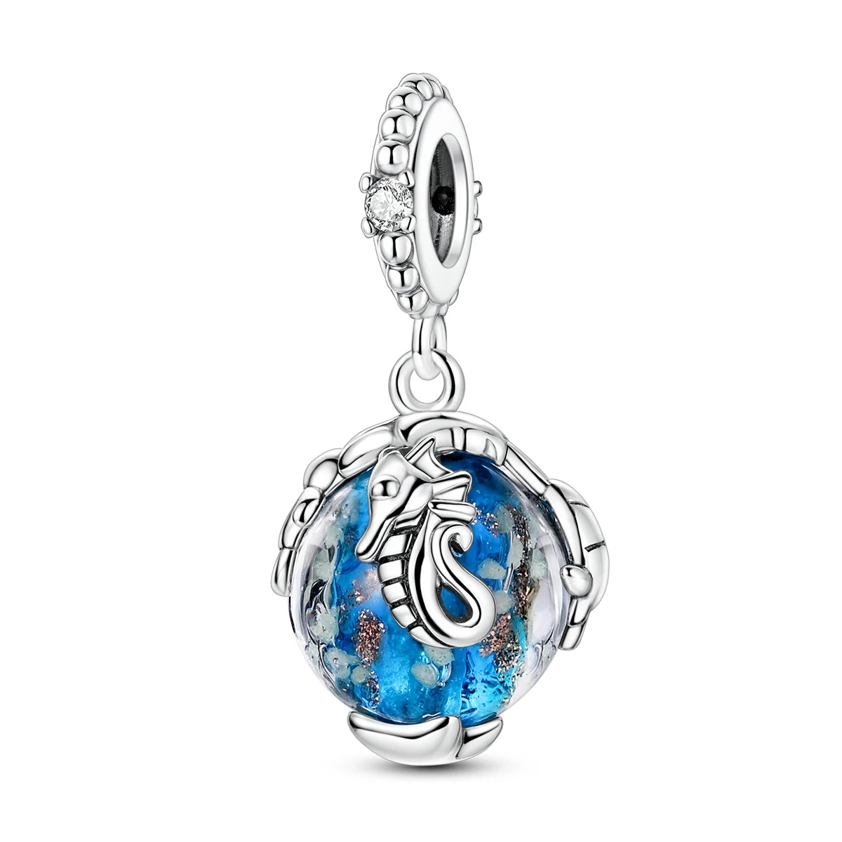 Charms Original 925 Silver Blue Beads Fit Bracelet Pendant Diy For Woman Fine Jewelry - Zenflow Active