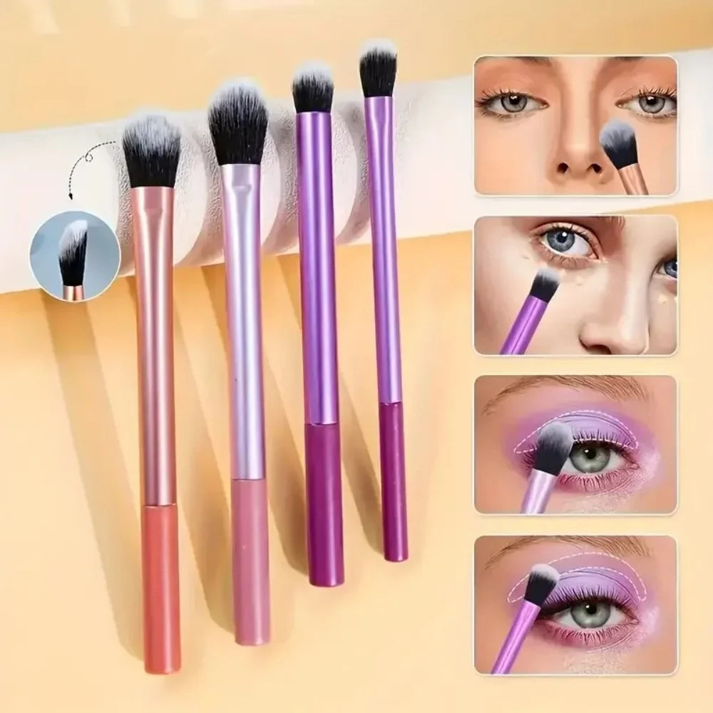 8Pcs Makeup Brush Kit Synthetic hair. Plastic handle for Foundation, blush, and eyeshadow - Zenflow Active
